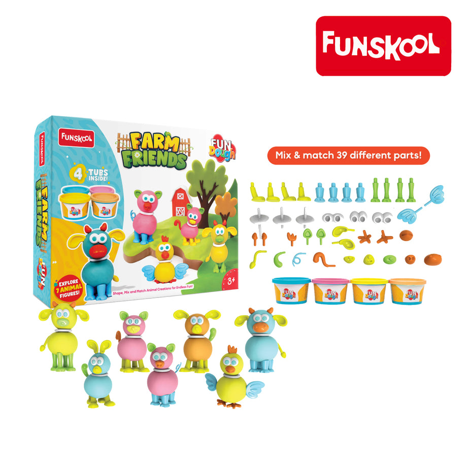 Funskool Fundough Farm Friends Craft Kit, Ages 3+