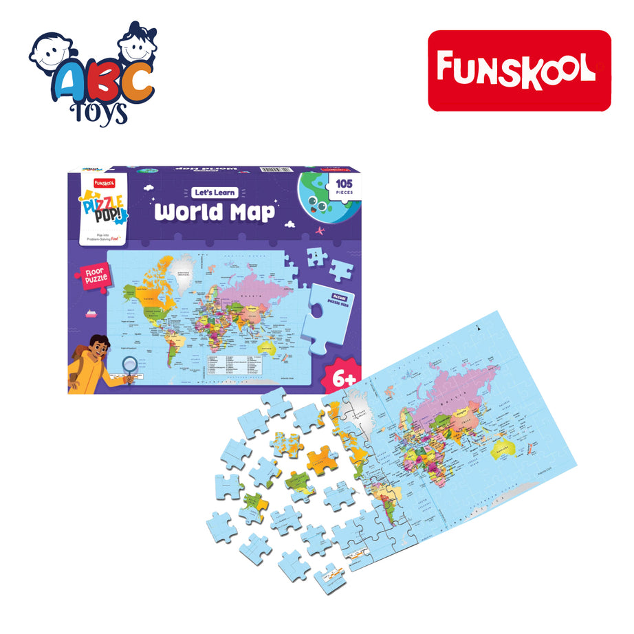 FUNSKOOL P&L WORLD MAP PUZZLE 105 pcs, Age 6+