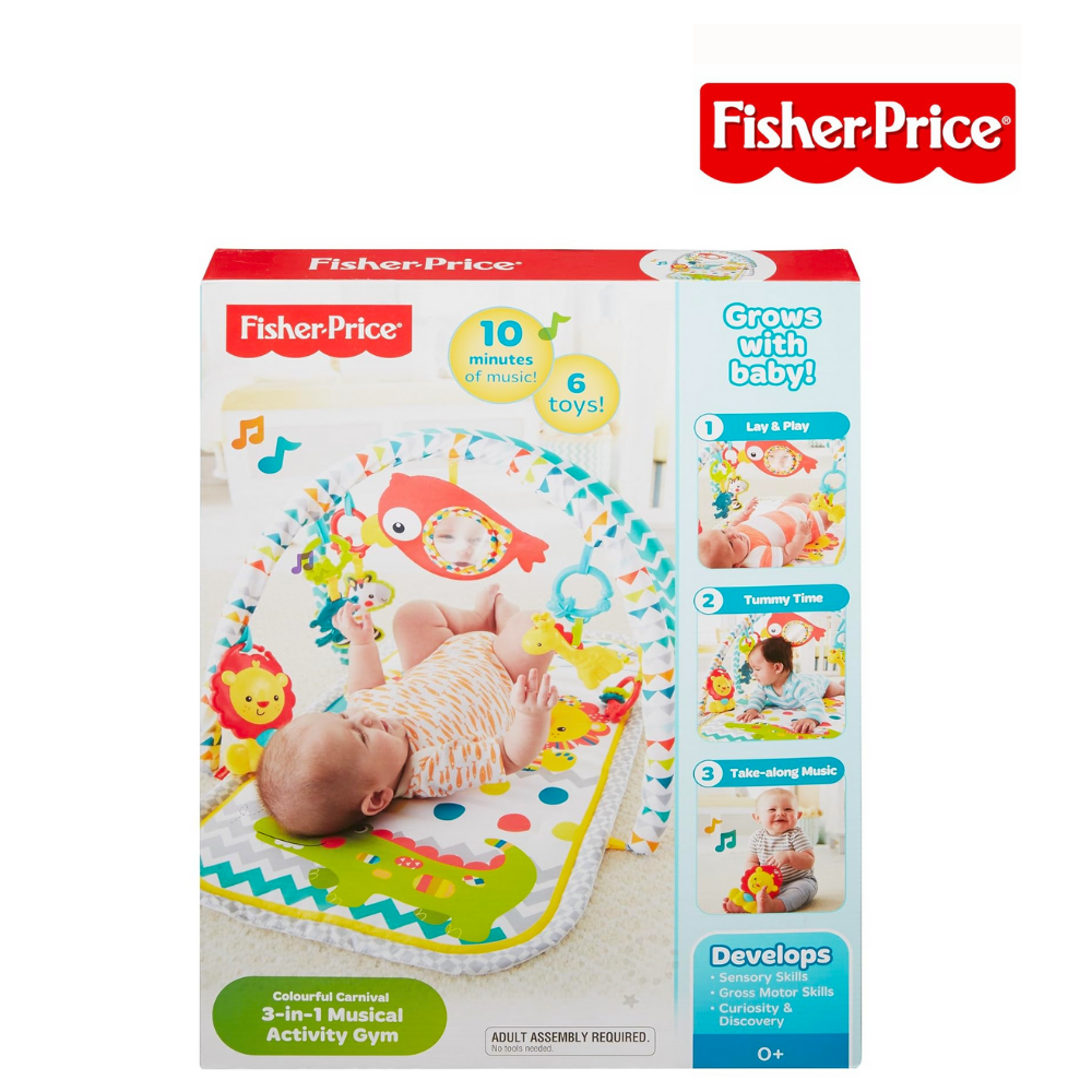 ac fisher box Fisher Price DPX75 Carnival 3-in-1 Musical Gym (Damaged Box) – ABC TOYS
