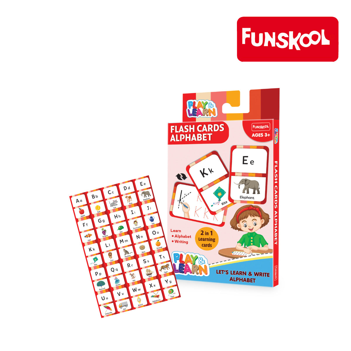 Funskool 2-in-1 Alphabet Play & Learn Flash Card, Ages 3+