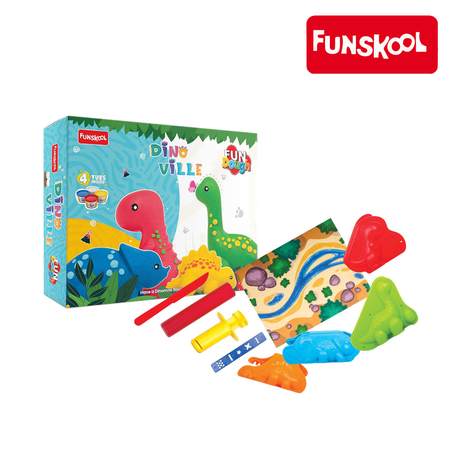Funskool Fundough Dino Ville Playset, Ages 3+