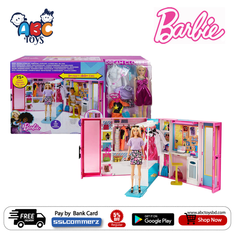 Barbie GBK10 Dream Closet with Doll, Age 3+