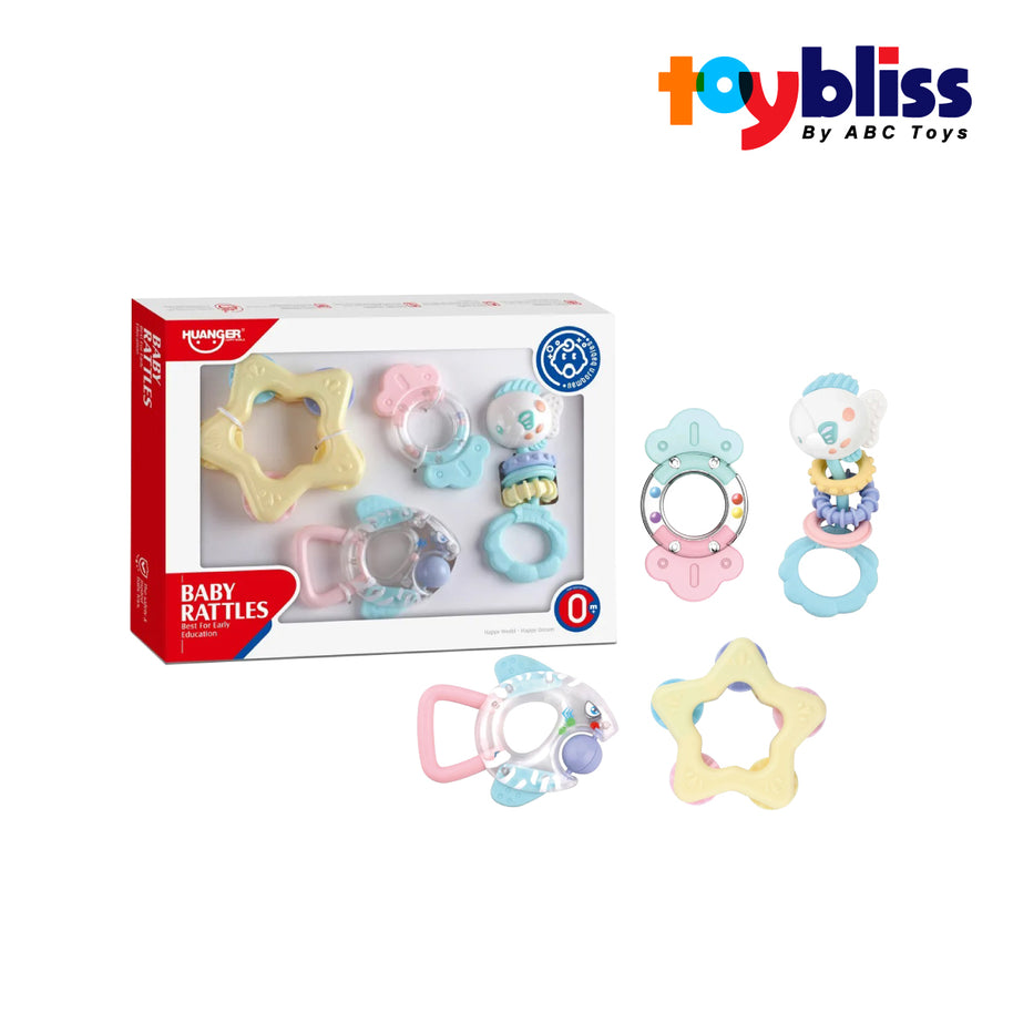 Toybliss Adorable Baby 4pcs Rattle Set (HE0126), Ages 0m+