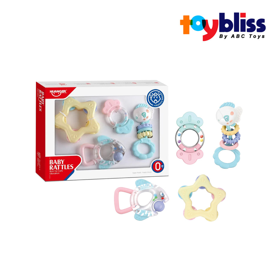Toybliss Adorable Baby 4pcs Rattle Set (HE0126), Ages 0m+