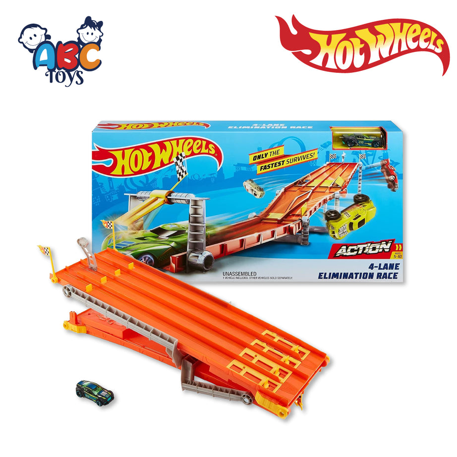 Hot Wheels GDY60 4-Lane Elimination Race , Age 5+ (Damage Box)