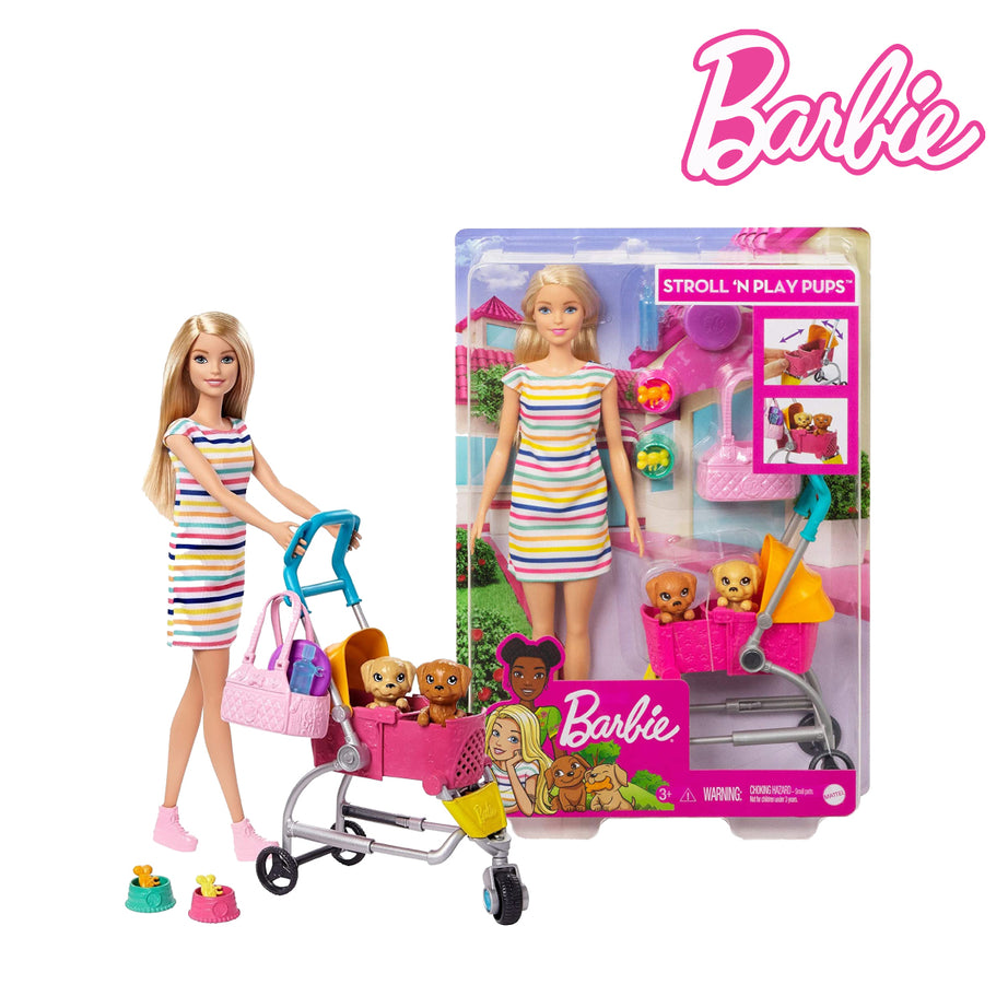 Barbie GHV92 Stroll n Play Pups Doll Playset