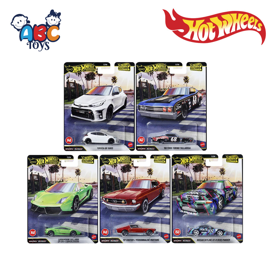 Hot Wheels GJT68 Boulevard Vehicle Assortment Random 1Pcs, Ages 3+