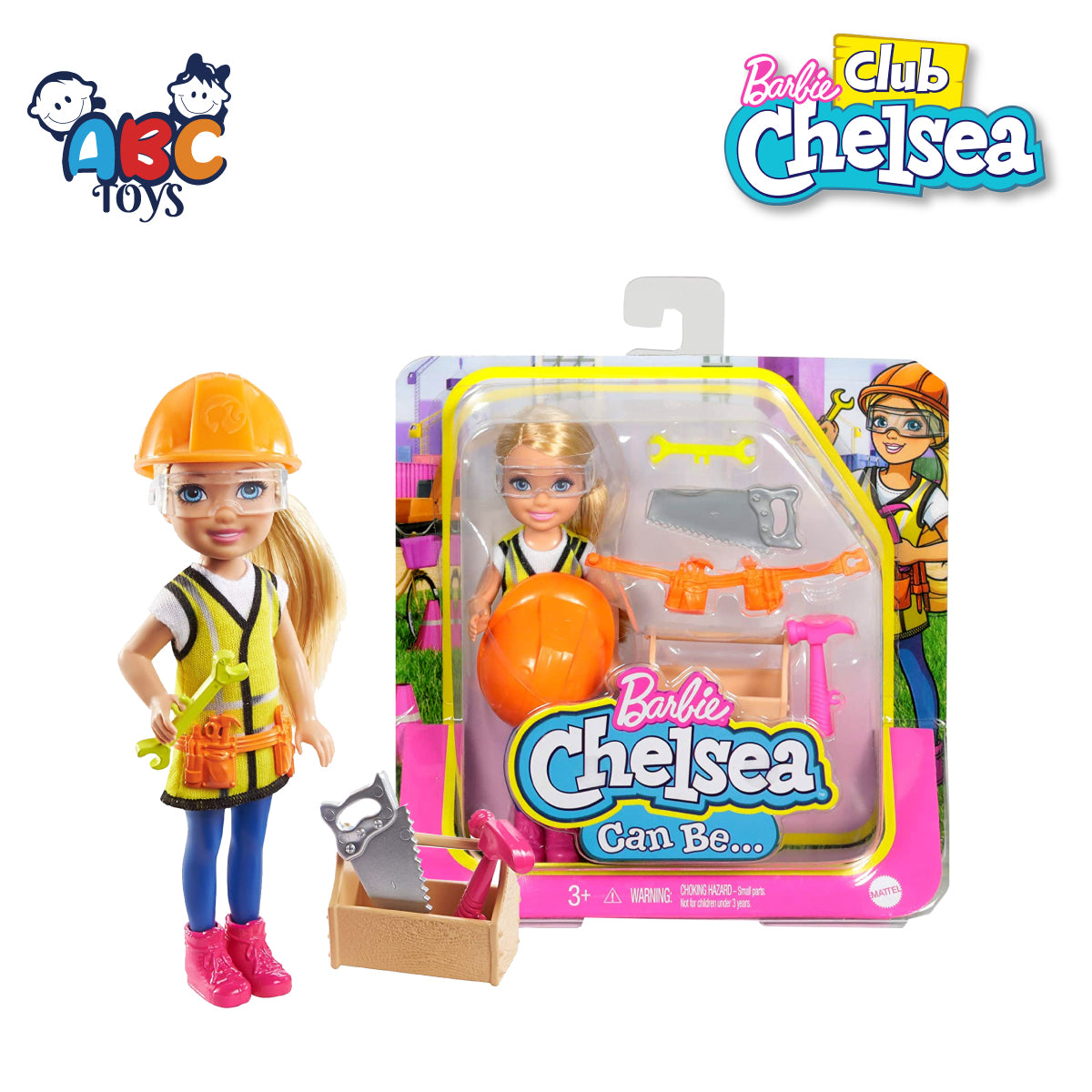 Barbie GTN87 Chelsea Builder Outfit Playset, Ages 3+ (Damaged Box)
