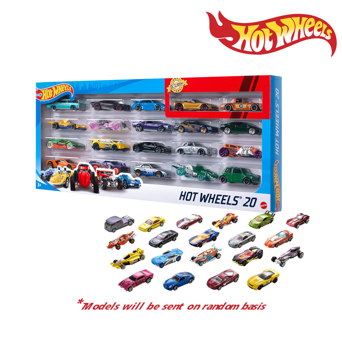 Hot Wheels H7045 BASIC 20 PACK GIFT BOX ASST. 2018, Ages 3+