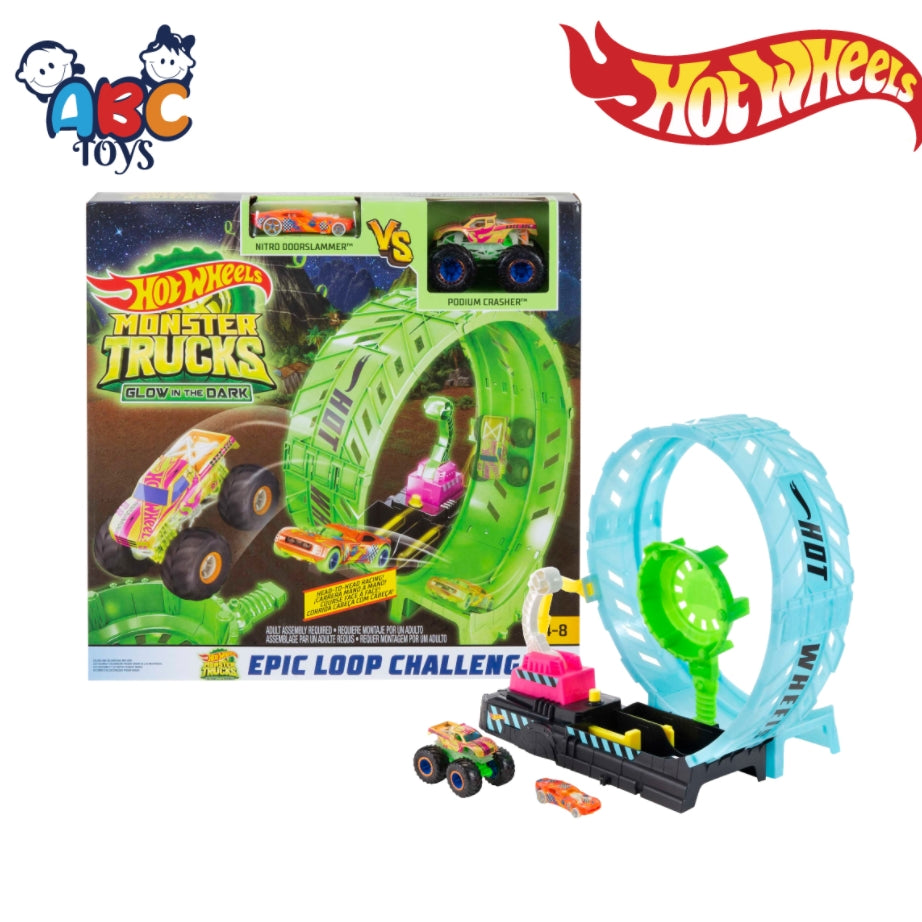 Hot Wheels HBN02 MT Glow In The Dark Loop Challenge, Age 4+