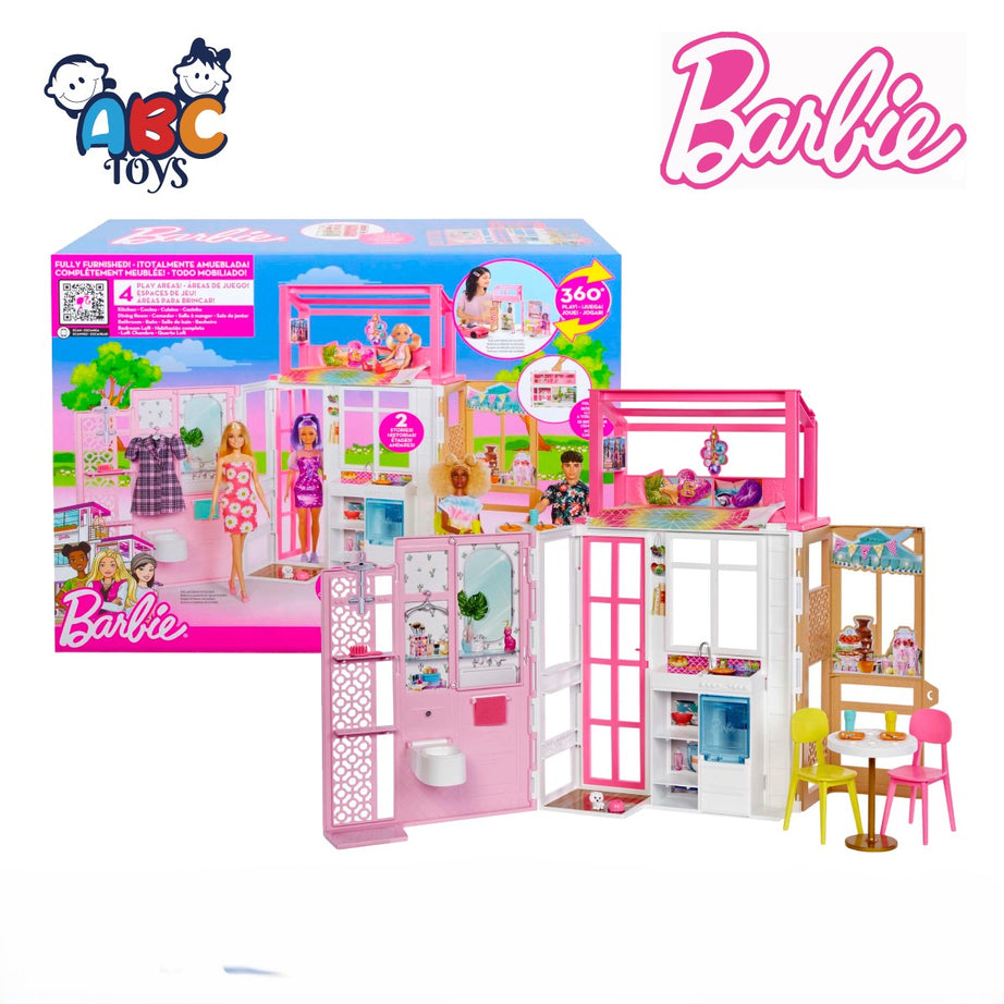 Barbie HCD47 Dollhouse With 2 Levels, Age 3+