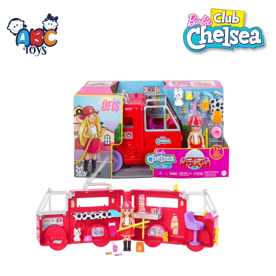 Barbie HCK73 Chelsea Fire Truck Vehicle, Age 3+ (Damage Box)