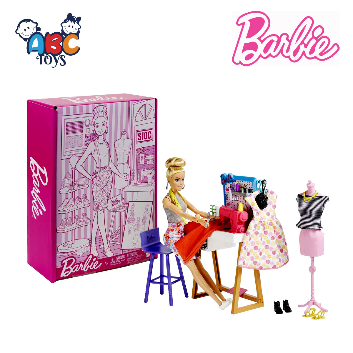 Barbie HDY90 Fashion Designer Doll & Studio, Age 3+