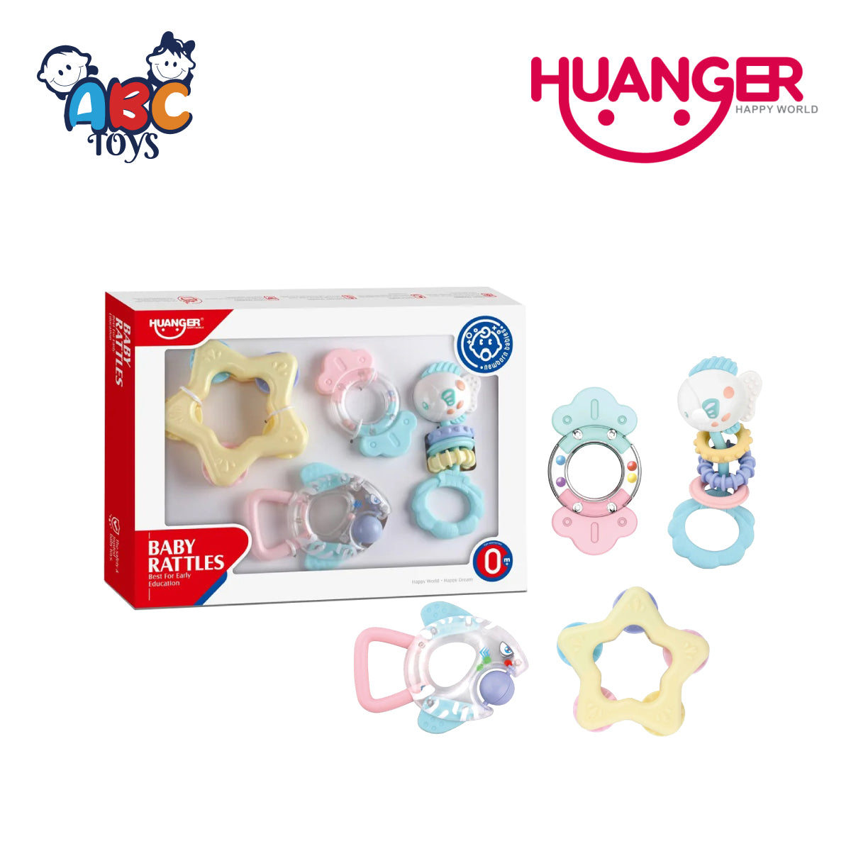 Huanger HE0126 Adorable Baby 4pcs Rattle Set, Ages 0m+