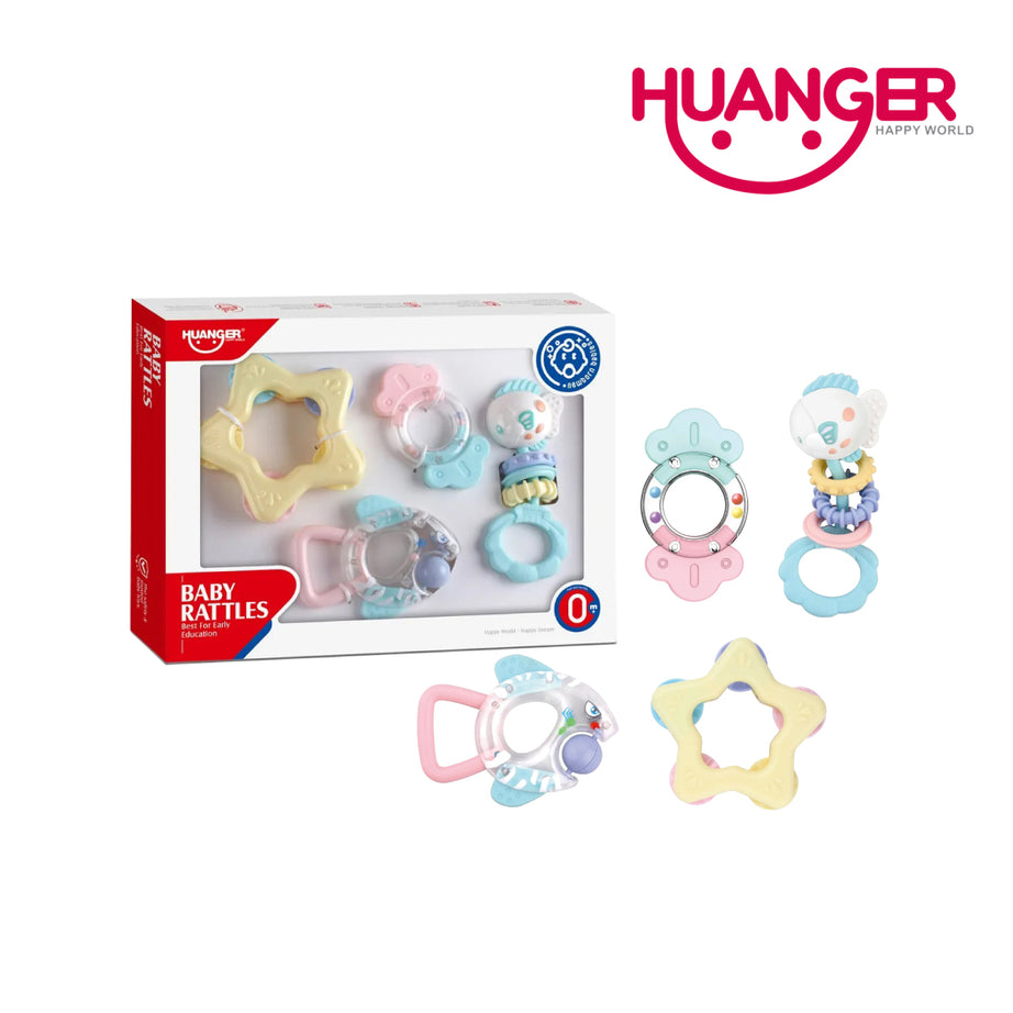Huanger HE0126 Adorable Baby 4pcs Rattle Set, Ages 0m+
