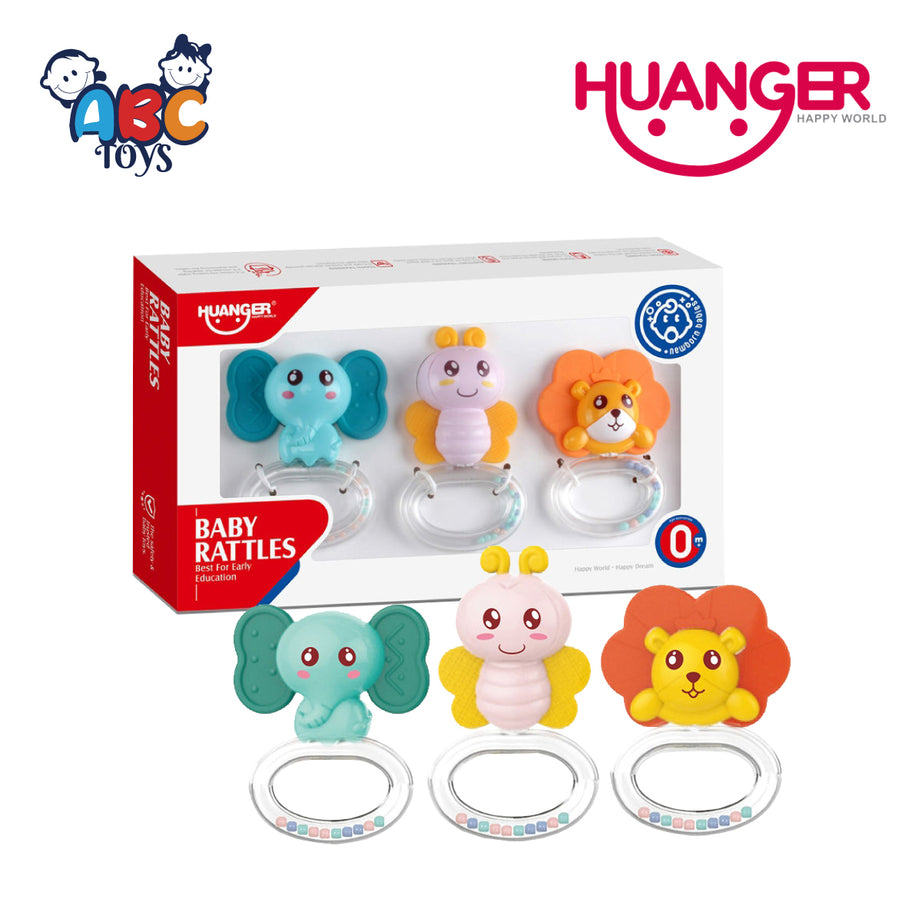 Huanger HE0135 Baby Rattles 3 Pieces, Ages 0m+