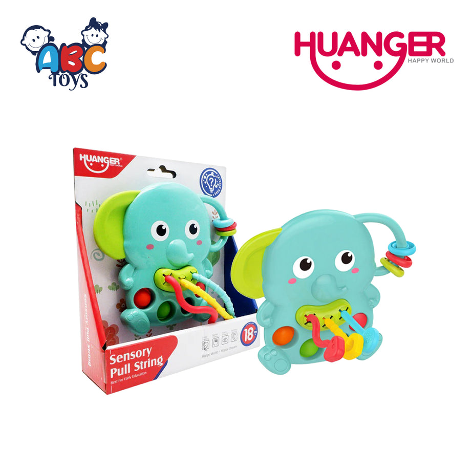 Huanger HE0195 Sensory Pull String Elephant,Age 3+