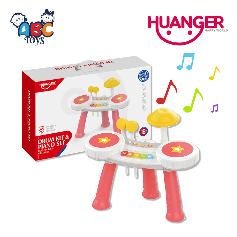 Huanger HE0526 Drum & Piano Kit Set , Age 18m+