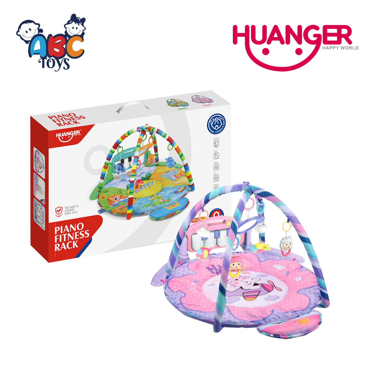 Huanger HE0611 Baby Play Gym Round Piano Mat, Ages 0m+
