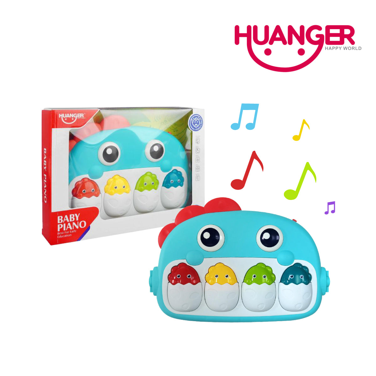 Huanger HE0644 Baby Piano Playmat With Music - Blue, Ages 0m+