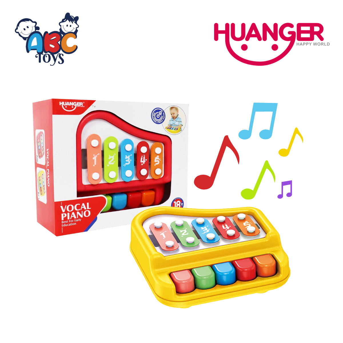 Huanger HE8011 Colorful Musical Baby Piano, Ages 18m+