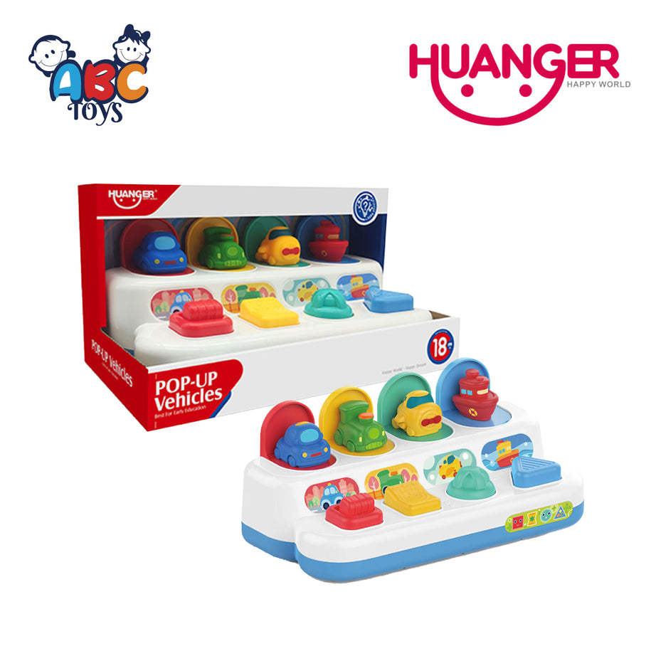Huanger HE8076 Baby Pop Up Peek A Boo Activity Vehicles Toy, Ages 18m+
