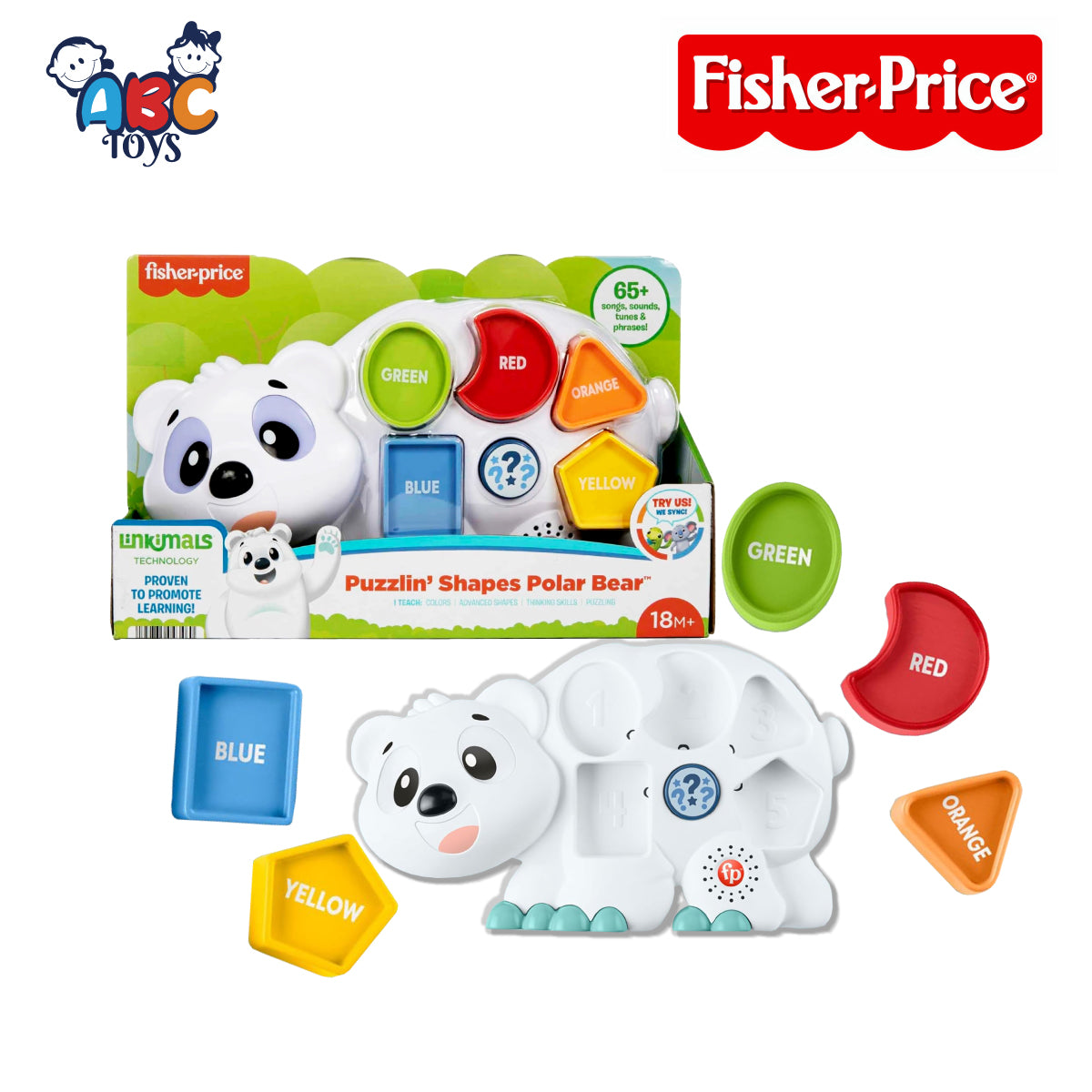 Fisher Price HFT75 Linkimals Puzzlin' Shapes Polar Bear, Ages 18m+