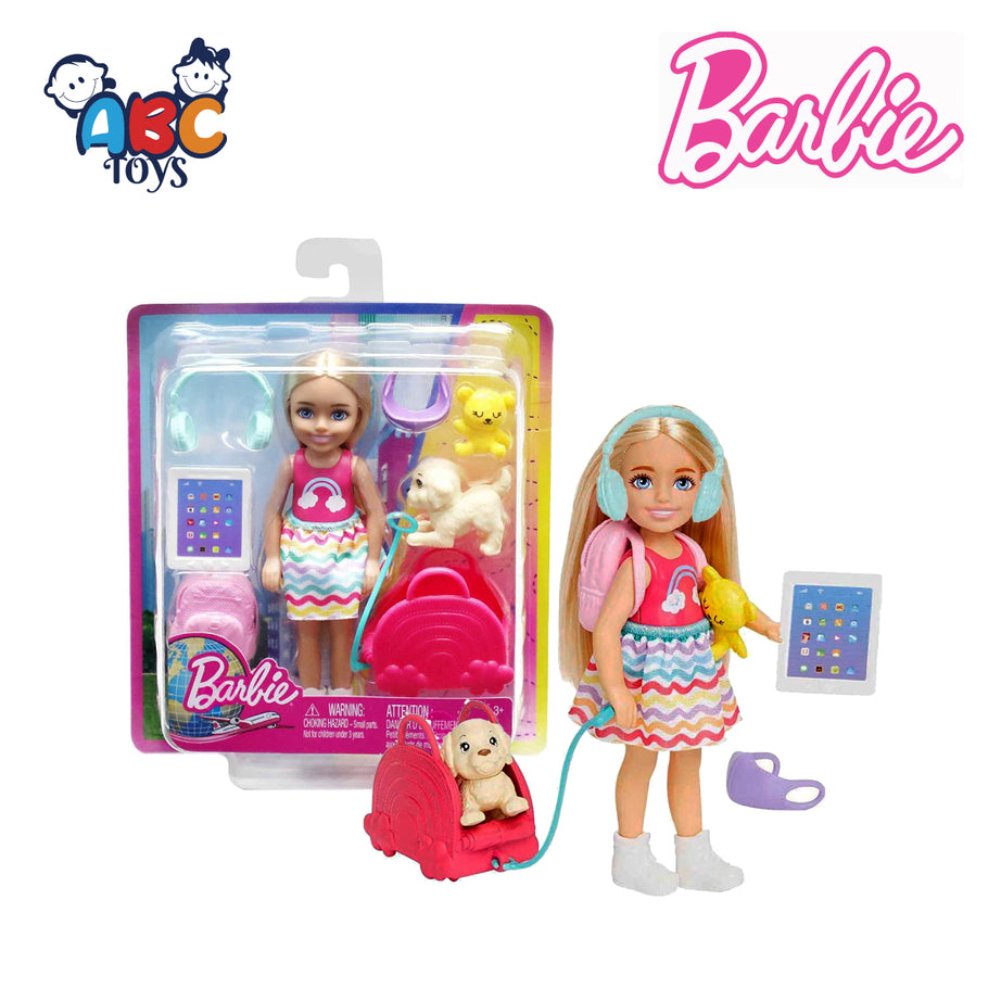 Barbie HJY17 Chelsea Doll And Accessories, Travel Set With Puppy, Ages 3+