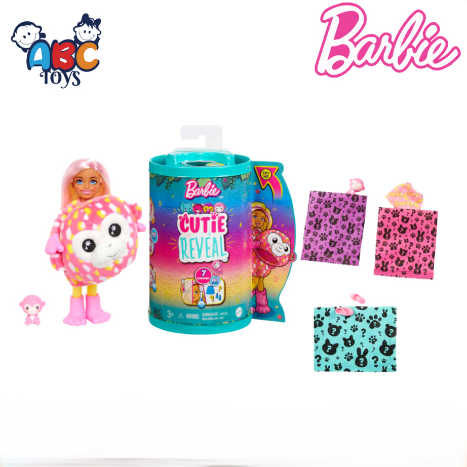 Barbie HKR14 Cutie Reveal Jungle Series Doll small, Ages 3+ (Damage Box)