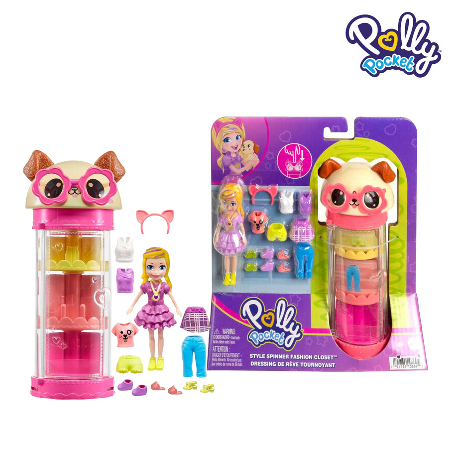 Polly Pocket HKW04 Style Spinner Fashion Closet Panda, Ages 4+
