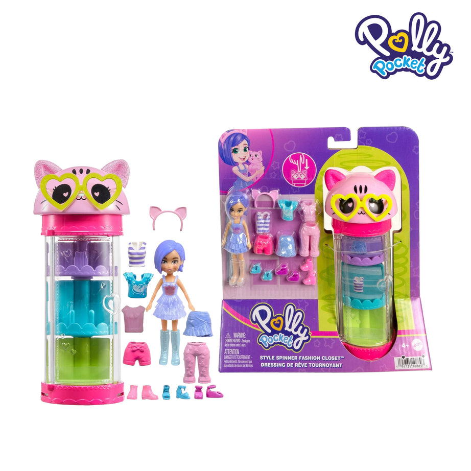 Polly Pocket HKW04 Style Spinner Fashion Closet Panda, Ages 4+