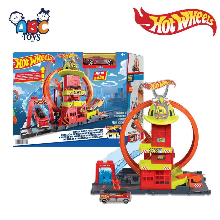 Hot Wheels HKX41 City Super Loop Fire Station Playset, Ages 4+