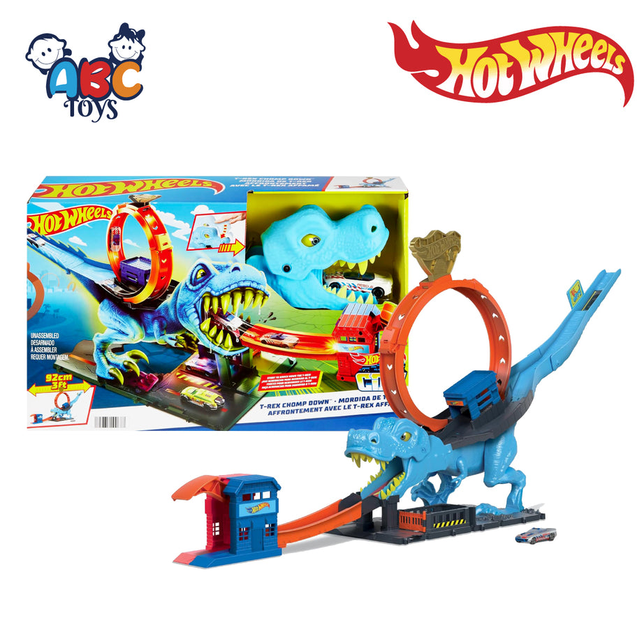 Hot Wheels HKX42 City T-Rex Chomp-Down Playset, Ages 4+
