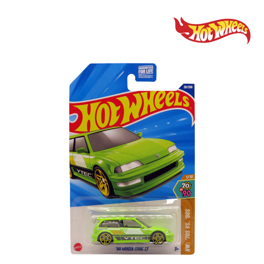 HOT WHEELS HYX90 1/64 '90 Honda Civic EF Long Card, Ages 3+