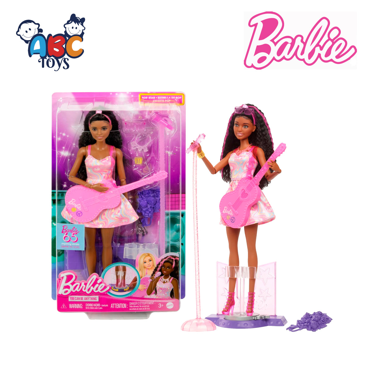 Barbie HRG43 65th Anniversary Careers Pop Star Doll & 10 Accessories, Ages 3+ (HRG41) (Damage Box)