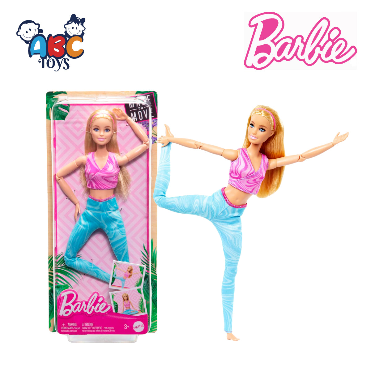 Barbie Made To Move Poseable Doll HRH27 Ages 3+