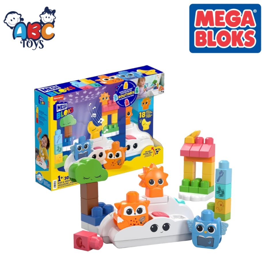 MEGA BLOKS HTH43 Rise & Snooze Night Light 30 Pieces, Ages 1+ (Damage Box)