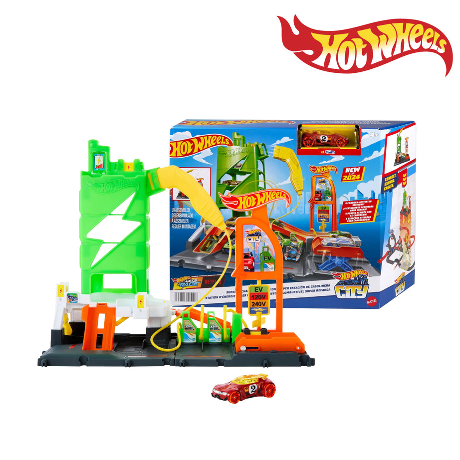 Hot Wheels HTN79 City Super Recharge Fuel Station (Damaged Box)