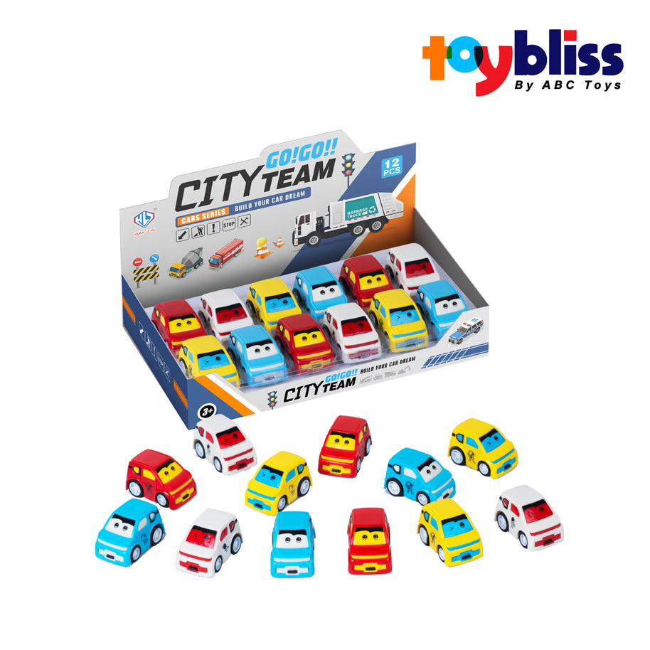 Toybliss City Team Mini Cars 12pcs Set (876E-113), Ages 3+