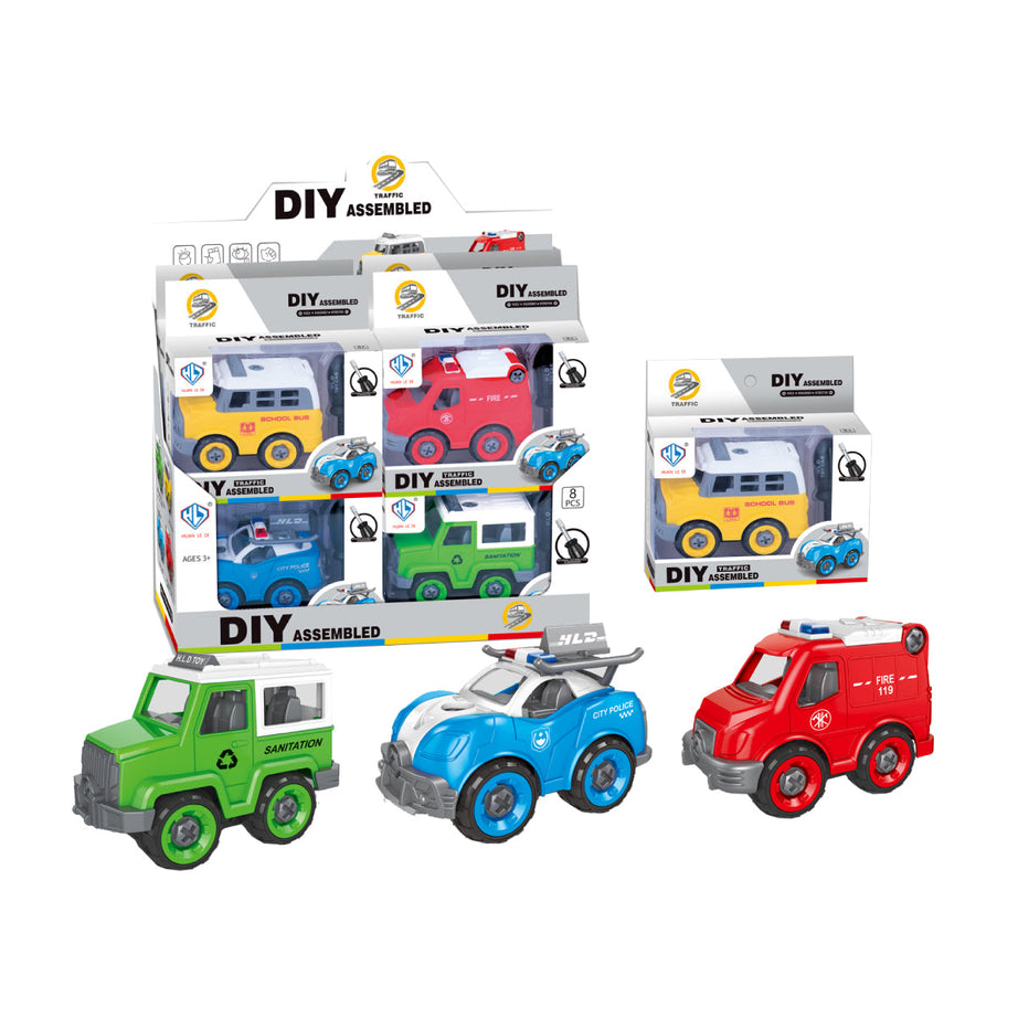 Toybliss HUANLEDI DIY Traffic Assembled Car (858-33), Ages 3+