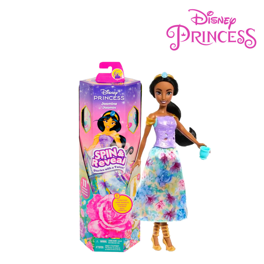 Disney Princess HXC23 Spin & Reveal Jasmine Fashion Doll & Accessories, Ages 3+