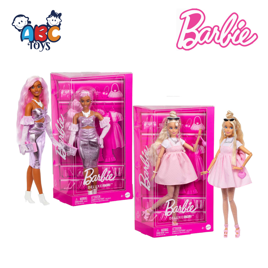 Barbie HYV24 Deluxe Style Dolls in Pink Outfits with Glam Accessories