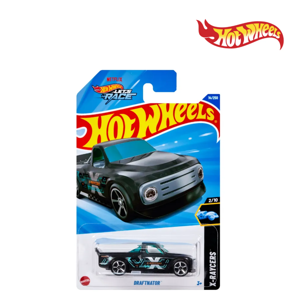 Hot Wheels HYX67 Draftnator Let’s Race Long Card, Ages 3+