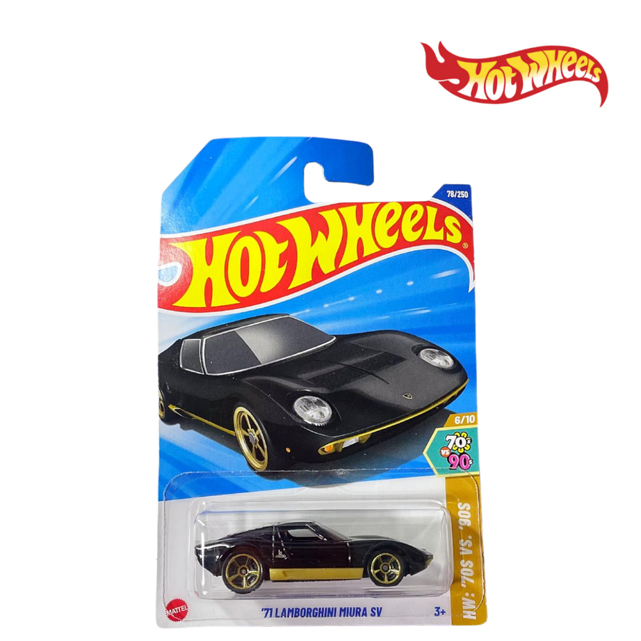 Hot Wheels HYX73 ’71 Lamborghini Miura SV Long Card, Ages 3+