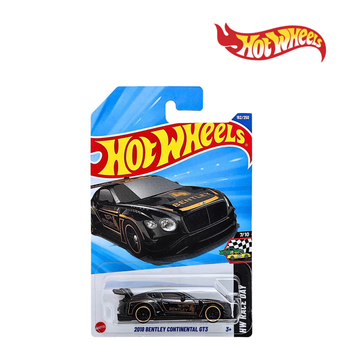 Hot Wheels JBB30 2018 Bentley Continental GT3 Long Card, Ages 3+