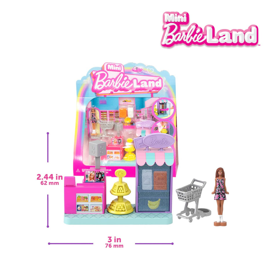 Barbie JCR33 Mini Barbieland Collectible Supermarket Playset, Ages 3+ (JCR29)