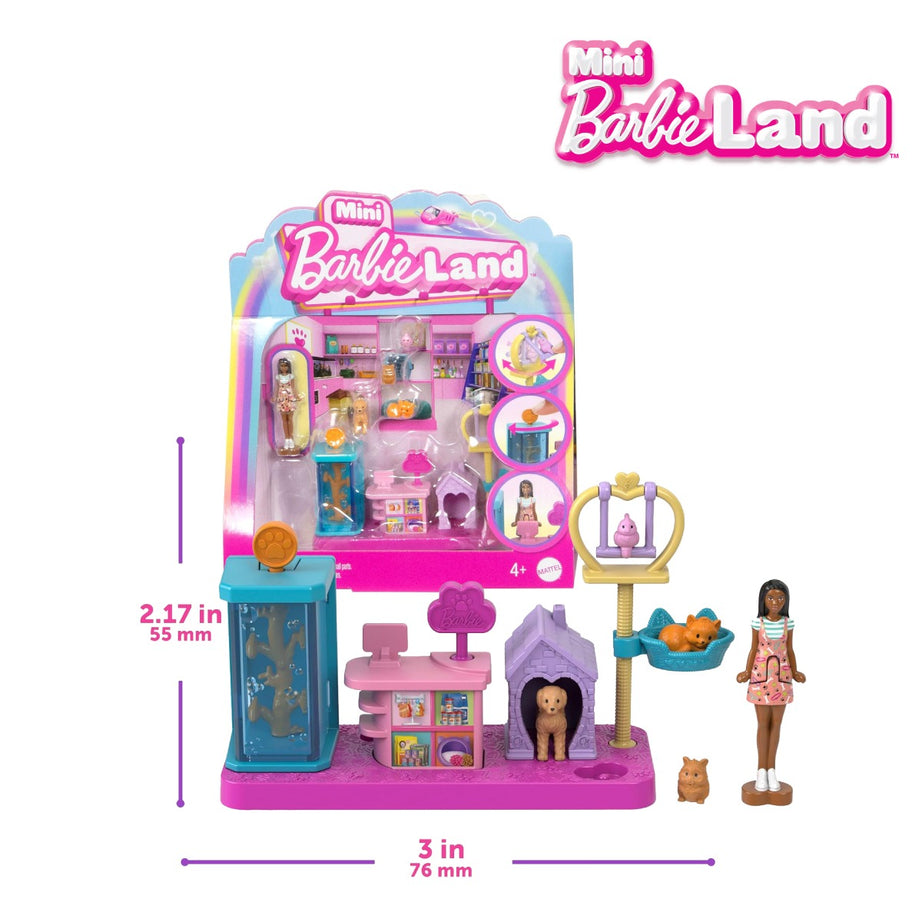 Barbie JCR30 Mini Barbieland Collectible Pet Boutique Playset, Ages 3+ (JCR29)