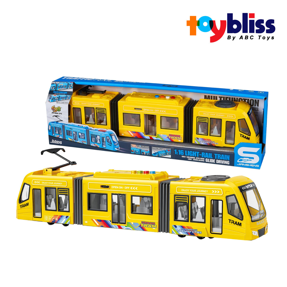 Toybliss - JAIN SHENG Tram B/O Rail Train with Light & Sound (JS164C), Age 3+