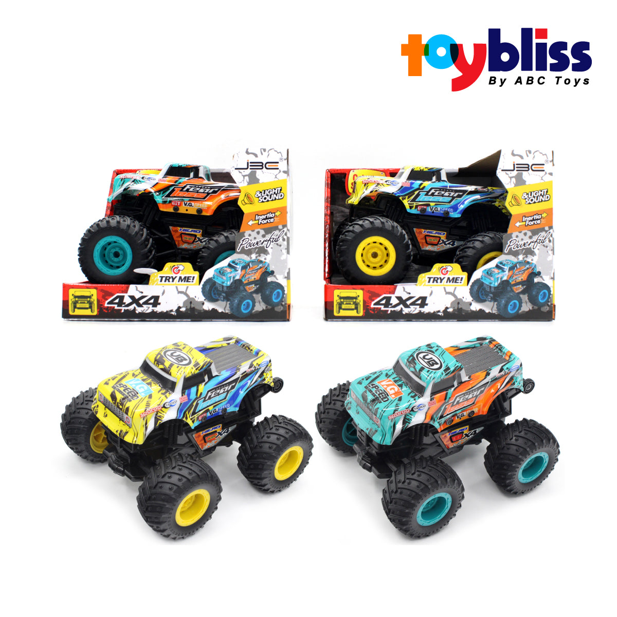 Toybliss JBE 1:16 Scale Monster Car with Lights & Sounds (JU688-7), Ages 3+