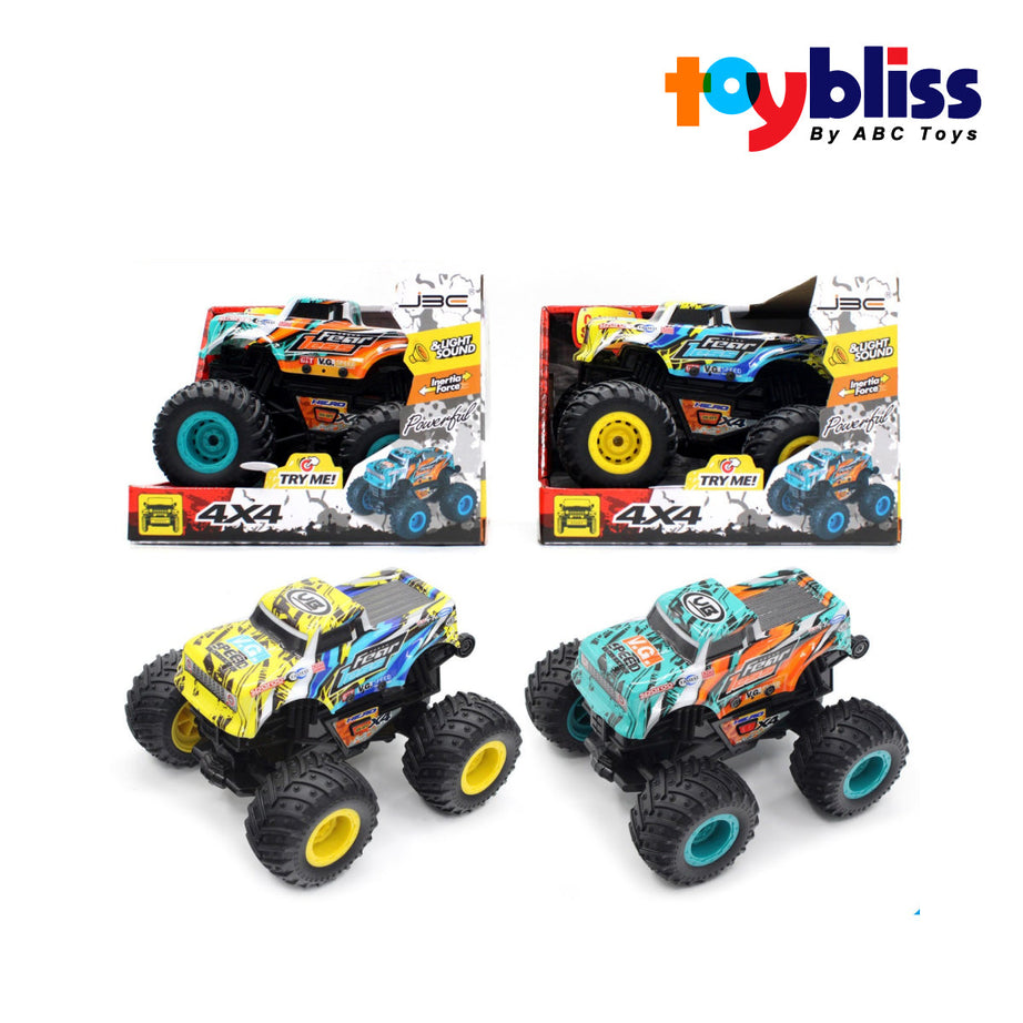Toybliss - JBE 1:36 Scale Monster Car with Light & Sound (JU688-4T), Age 3+